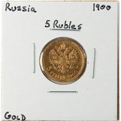 1900 Russia 5 Rubles Gold Coin