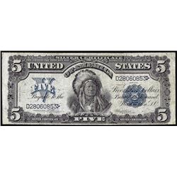 1899 $5 Indian Chief Silver Certificate Note