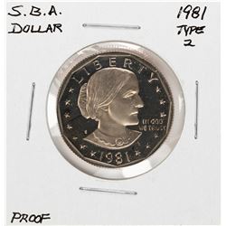 1981 Type 2 $1 Proof Susan B Anthony Dollar Coin
