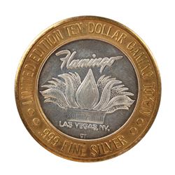 .999 Silver Flamingo Hilton Las Vegas, Nevada $10 Casino Limited Edition Gaming Token