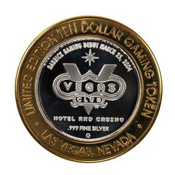 .999 Fine Silver Las Vegas Club $10 Limited Edition Gaming Token