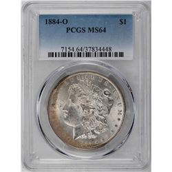 1884-O $1 Morgan Silver Dollar Coin PCGS MS64 Amazing Toning