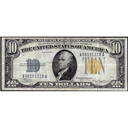1934A $10 North Africa WWII Emergency Issue Silver Certificate Note