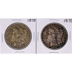Lot of (2) 1878 $1 Morgan Silver Dollar Coins