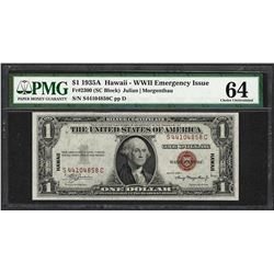 1935A $1 Hawaii Silver Certificate WWII Emergency Note PMG Choice Uncirculated 64EPQ