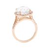 Image 4 : 14KT Rose Gold 5.40 ctw Aquamarine And Diamond Ring