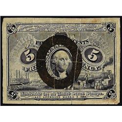 March 3, 1863 Second Issue Five Cent Fractional Currency Note