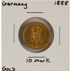 1888 Germany 10 Marks Gold Coin