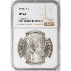 1900 $1 Morgan Silver Dollar Coin NGC MS64