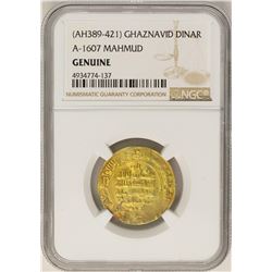 AH389-421 Ghaznavid Dinar A-1607 Mahmud Gold Coin NGC Genuine