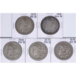 Lot of (5) 1878 Reverse of 78' $1 Morgan Silver Dollar Coins