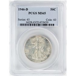1946-D Walking Liberty Half Dollar Coin PCGS MS65