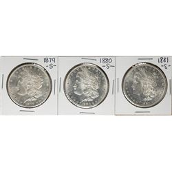 Lot of 1879-S to 1881-S $1 Morgan Silver Dollar Coins