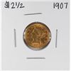 Image 1 : 1907 $2 1/2 Liberty Head Quarter Eagle Gold Coin