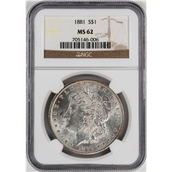 1881 $1 Morgan Silver Dollar Coin NGC MS62