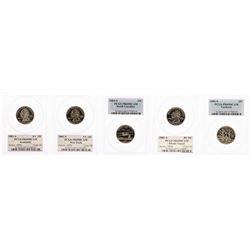 Set of (5) 2001-S Proof State Quarter Coins PCGS PR69DCAM