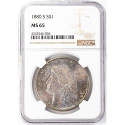 1880-S $1 Morgan Silver Dollar NGC MS65 Nice Toning