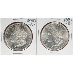Lot of 1880-S & 1881-S $1 Morgan Silver Dollar Coins