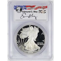 2005-W $1 American Silver Eagle Proof Coin PCGS PR69DCAM W/Edmund C. Moy Signature