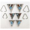 Image 1 : 3 Pairs of Navajo Sterling Turquoise Collar Tips