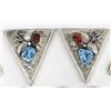 Image 2 : 3 Pairs of Navajo Sterling Turquoise Collar Tips