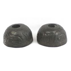 Northwest Coast Carved Candlestick Holders