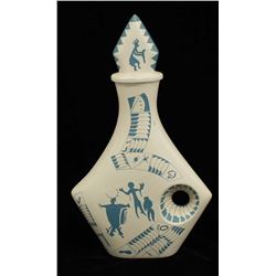 Hand Painted Ceramic Lidded Vase by B. Sherwood