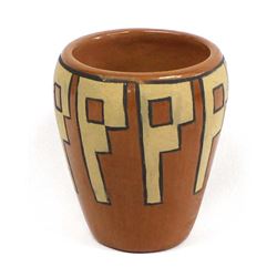 Santa Clara Cylindrical Pottery Jar by Gutierrez