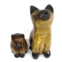 Pair of Carved Wood Cats