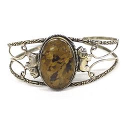 Egyptian Sterling Silver Tiger's Eye Bracelet
