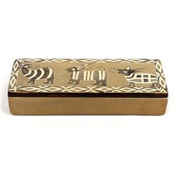 African Carved Soapstone Lidded Trinket Box