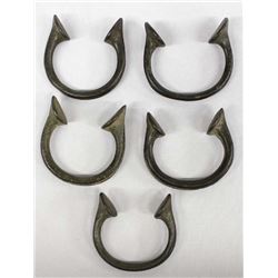 5 Slave Trade Brass Bracelets