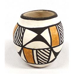 Miniature Acoma Pottery Jar by Leland R. Vallo