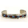 Image 1 : Vintage Navajo Sterling Overlay Cuff Bracelet