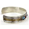 Image 3 : Vintage Navajo Sterling Overlay Cuff Bracelet