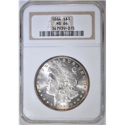 1884 MORGAN DOLLAR  NGC MS-64