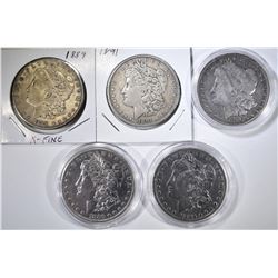 5 CIRCULATED MORGAN DOLLARS