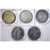 Image 1 : 5 CIRCULATED MORGAN DOLLARS