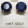Image 2 : 14K Yellow Gold Sapphire(6.8ct) Enhanced Blue Earrings, Made in Canada, Appraised Retail $1690 (Esti