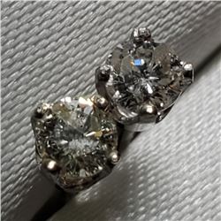 14K White Gold Diamond(0.3ct) Earrings, Made in Canada (Estimated Selling Price from $210 to $420)