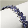 Image 1 : Silver Natural Tanzanite(16.2ct) Pear Cut Bracelet (~length 7cm) (~weight 19.95g) (Estimated Selling