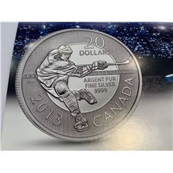 2013 Royal Canadian Mint .9999 Pure Silver $20.00 limited mintage specimen hockey coin with certific