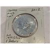 Image 1 : 2012 Royal Canadian Mint .9999 Pure Silver ONE OUNCE Maple Leaf Round $5.00 coin