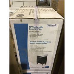 NEW UberHaus 18" Vanity w/ Porcelain Top High Gloss Black Finish