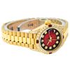 Image 5 : Rolex Ladies 18K Yellow Gold Diamond Lugs Red Vignette And Ruby President Wristw