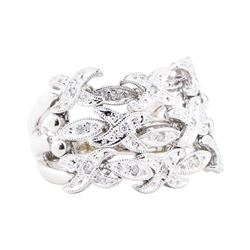 0.15 ctw Diamond Mesh Ring - 14KT White Gold