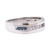 0.70 ctw Blue and White Diamond Ring - 10KT White Gold