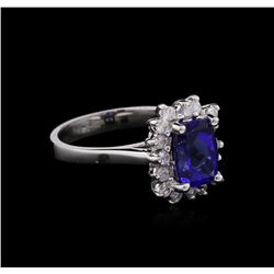 1.91 ctw Tanzanite and Diamond Ring - 14KT White Gold