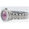 Image 5 : Rolex Ladies Stainless Steel Quickset Pink String Diamond Lugs Datejust Wristwat