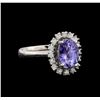 14KT White Gold 2.16 ctw Tanzanite and Diamond Ring